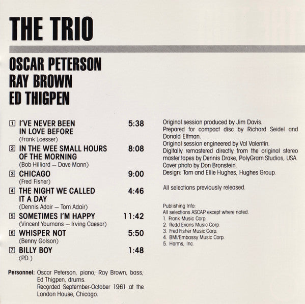 Oscar Peterson - The Trio* : The Trio : Live From Chicago (CD, Album, RE, RM)