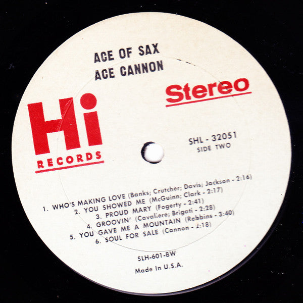 Ace Cannon : Ace Of Sax (LP, Album)