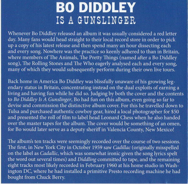 BO DIDDLEY : Bo Diddley Is A Gunslinger (CD, Album, RE)