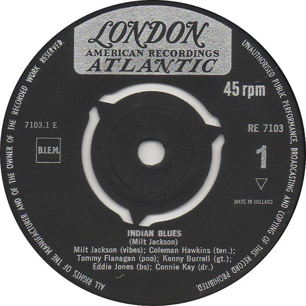 Milt Jackson & Coleman Hawkins : Indian Blues / Sandra's Blues (7")