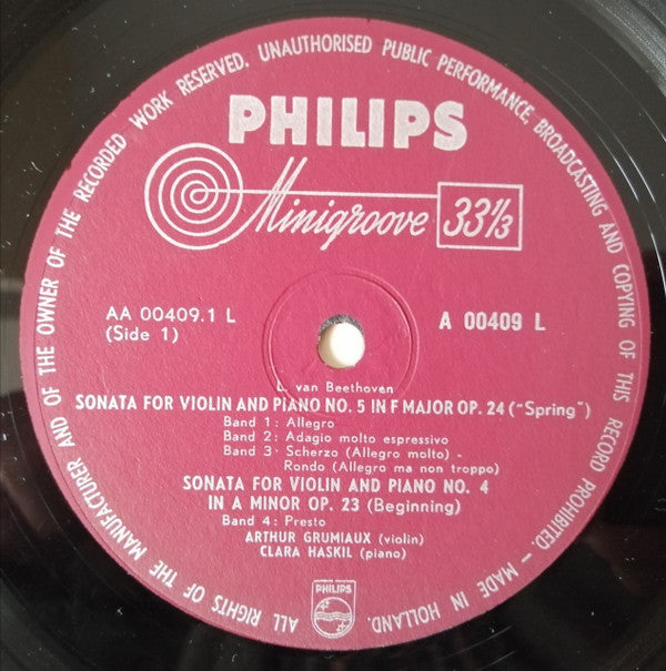 Ludwig van Beethoven - Clara Haskil, Arthur Grumiaux : Sonaten Für Violine Und Klavier (LP, Album, Mono, Min)