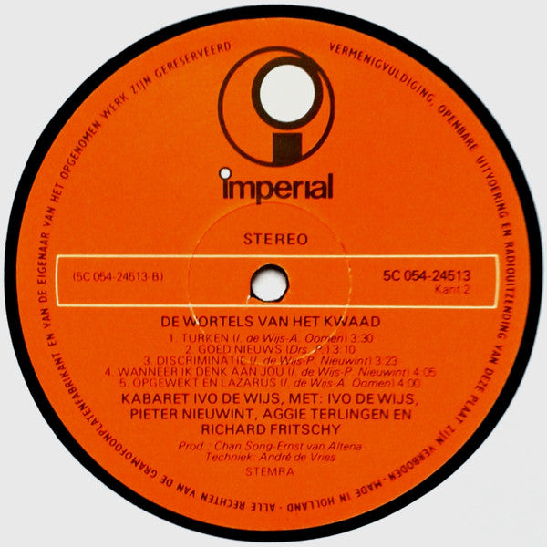 Kabaret Ivo De Wijs : De Wortels Van Het Kwaad (LP)