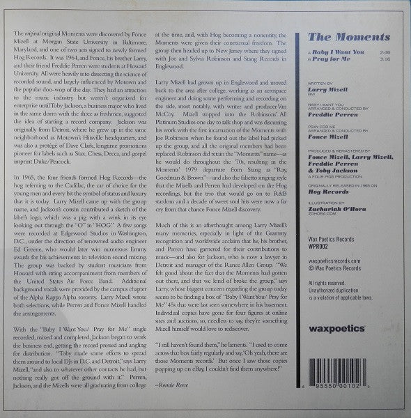 The Moments : Baby I Want You / Pray For Me (7", Single, Ltd, RM)