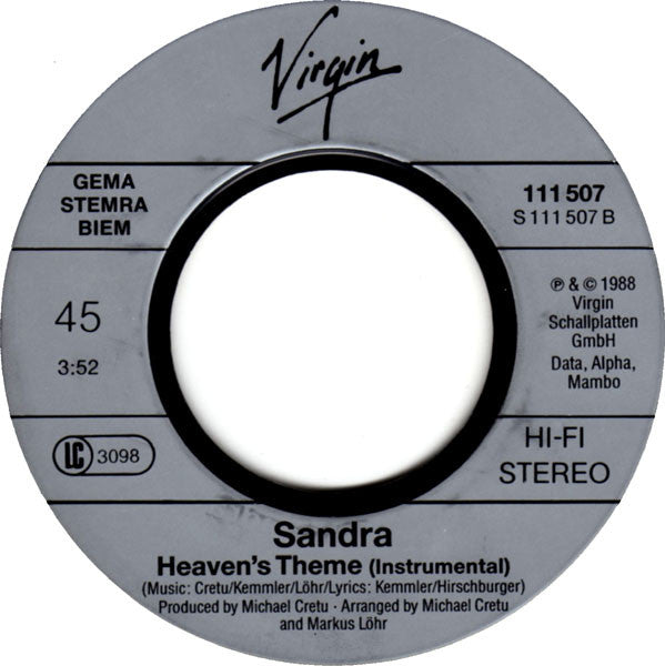 Sandra : Heaven Can Wait (7", Single)