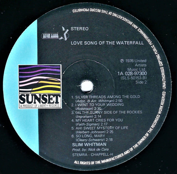 Slim Whitman : Love Song Of The Waterfall (LP, Album, RE)