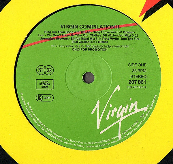 Various : Virgin Compilation II (LP, Comp, Promo)