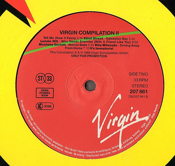 Various : Virgin Compilation II (LP, Comp, Promo)