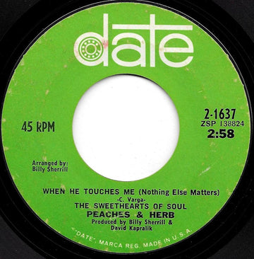 Peaches & Herb : When He Touches Me (Nothing Else Matters) / Thank You (7", Single, Styrene, Pit)