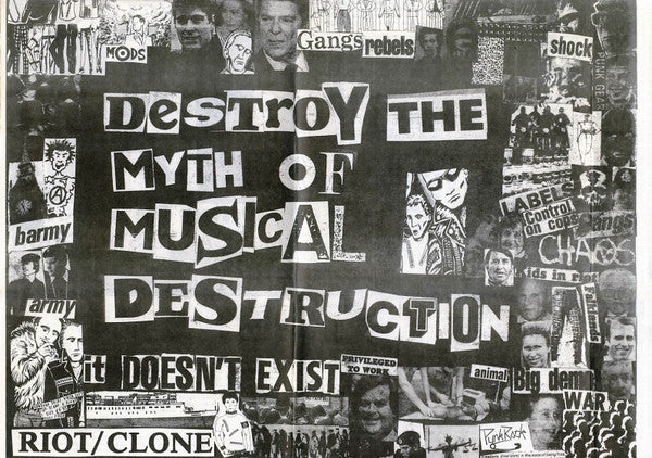 Riot/Clone : Destroy The Myth Of Musical Destruction EP (7", EP, W/Lbl)