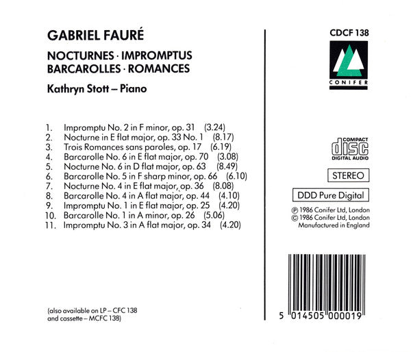 Gabriel Fauré, Kathryn Stott : Nocturnes, impromptus, Barcarolles, Romances (CD)