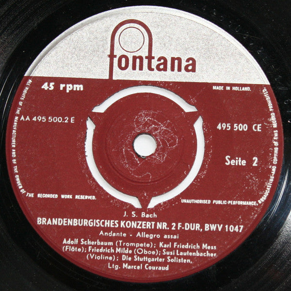 Johann Sebastian Bach, Stuttgarter Solisten, Marcel Couraud : Brandenburgisches Konzert Nr. 2 (7")