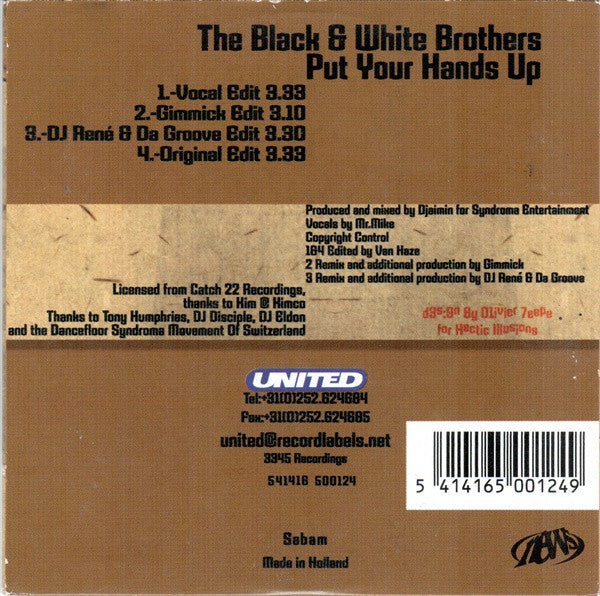 Black & White Brothers : Put Your Hands Up (CD, Single)