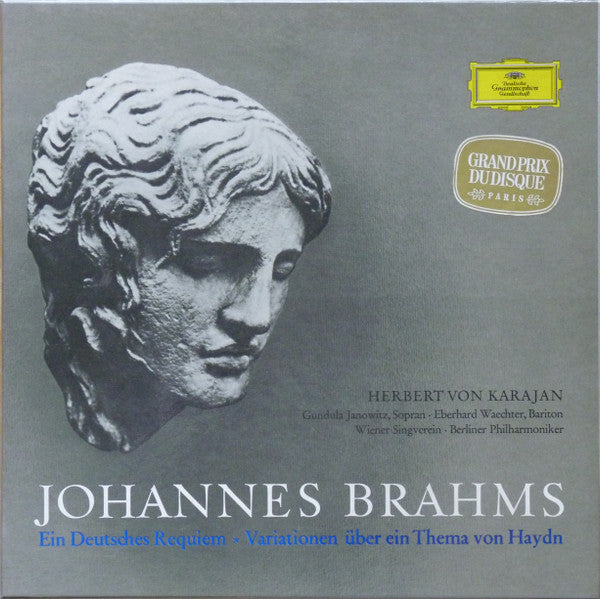 Johannes Brahms : Herbert von Karajan - Gundula Janowitz ∙ Eberhard Wächter ∙ Wiener Singverein ∙ Berliner Philharmoniker : Ein Deutsches Requiem * Variationen Über Ein Thema Von Haydn (2xLP, Album + Box, RE)