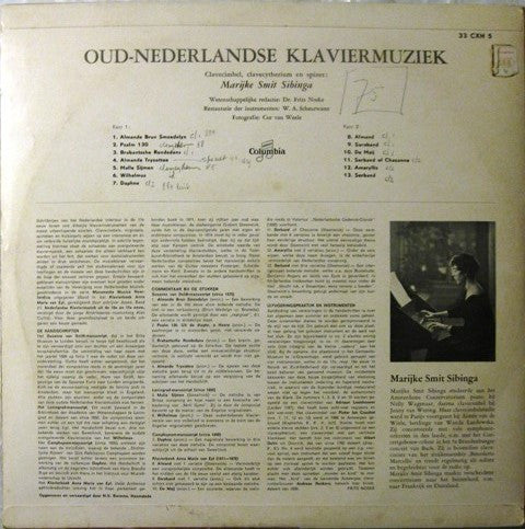 Marijke Smit Sibinga : Oud-nederlandse Klaviermuziek (LP, Mono)