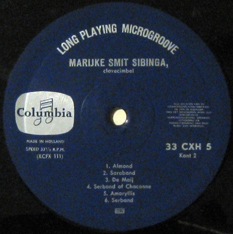 Marijke Smit Sibinga : Oud-nederlandse Klaviermuziek (LP, Mono)