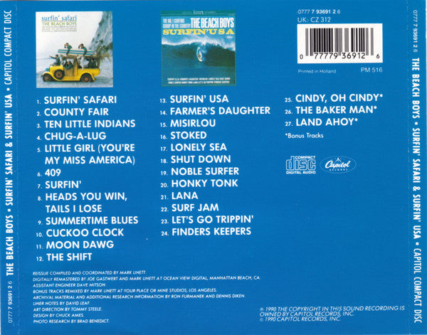 The Beach Boys : Surfin' Safari & Surfin' USA (CD, Comp, RE, RM)