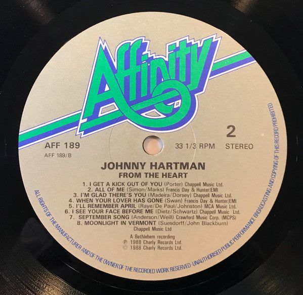 Johnny Hartman : From The Heart (LP, RE)