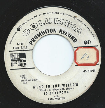 Jo Stafford With Paul Weston (2) : Wind In The Willow / King Of Paris (7", Promo)