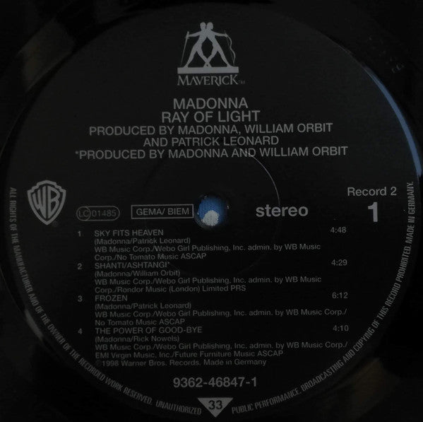 Madonna : Ray Of Light (2xLP, Album, RE, 180)