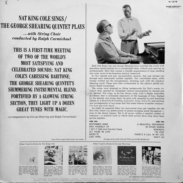 Nat King Cole / George Shearing : Nat King Cole Sings / George Shearing Plays (LP, Mono)