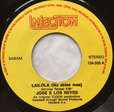José E Los Reyes : Lailola ( No Ablas Mas ) (7", Single)
