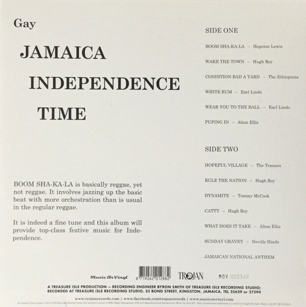 Various : Gay Jamaica Independence Time (LP, Comp, Ltd, Num, RP, Ora)