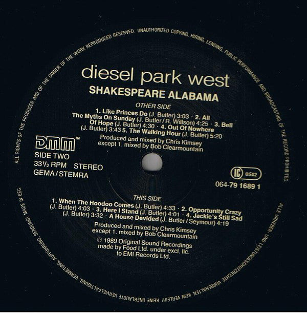 Diesel Park West : Shakespeare Alabama (LP, Album, DMM)