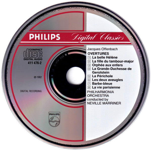 Jacques Offenbach - Philharmonia Orchestra, Sir Neville Marriner : Overtures - La Vie Parisienne - La Belle Hélène - Orphée Aux Enfers (CD, Album)