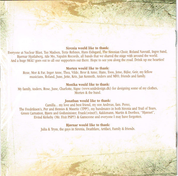 Sirenia : Nine Destinies And A Downfall (CD, Album, Enh, Ltd, Dig)