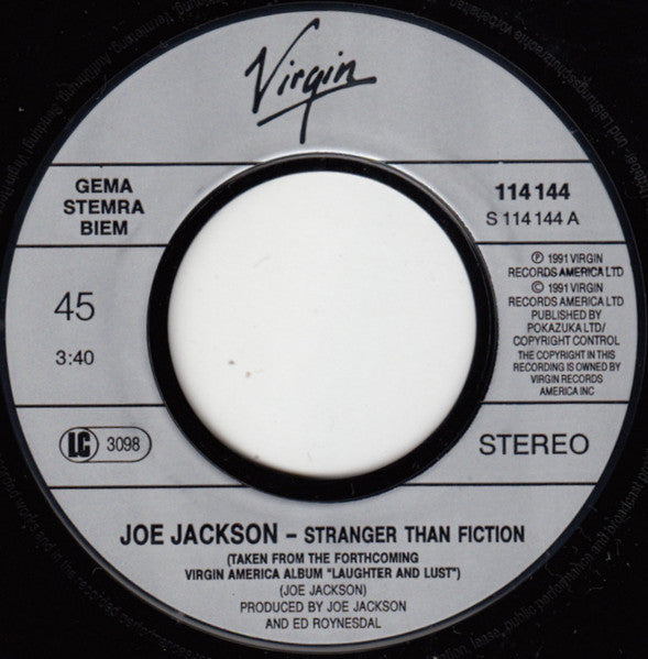 Joe Jackson : Stranger Than Fiction (7", Single)