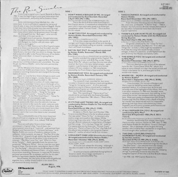 Frank Sinatra : The Rare Sinatra (LP, Comp)