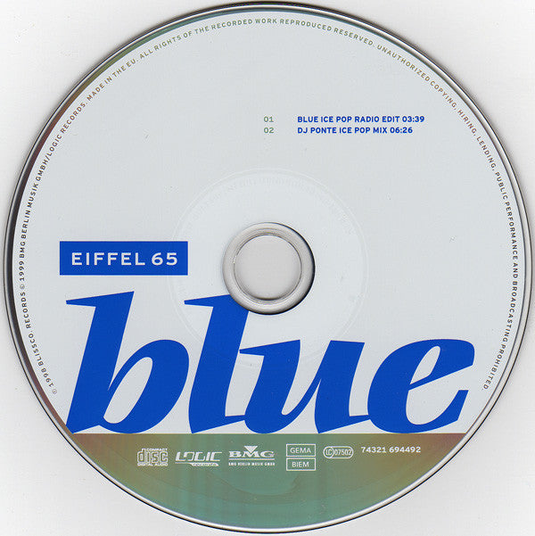 Eiffel 65 : Blue (Da Ba Dee) (CD, Single, Car)