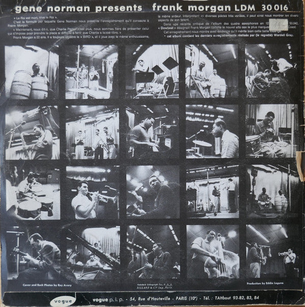 Frank Morgan With Conte Candoli And Machito's Rhythm Section : Gene Norman Presents Frank Morgan (LP, Album, Mono)