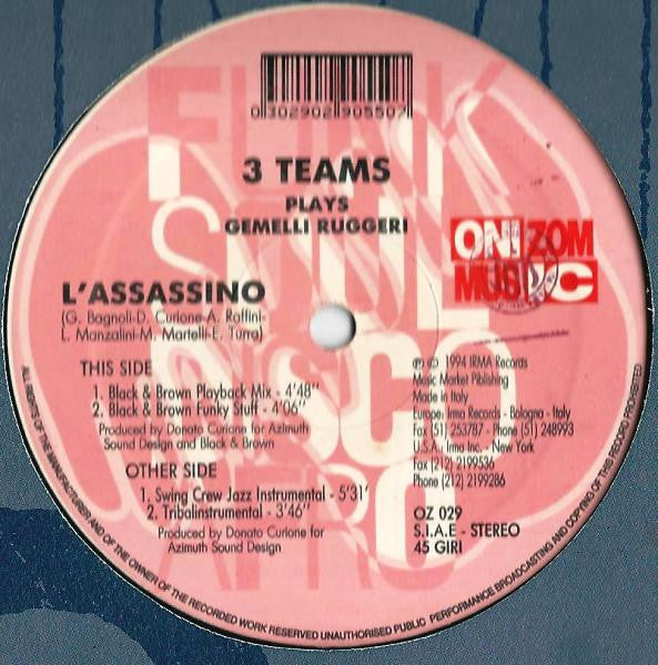 3 Teams Plays Gemelli Ruggeri : L'Assassino (12")