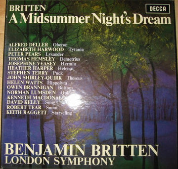 Benjamin Britten - Alfred Deller • Elizabeth Harwood • Peter Pears • Thomas Hemsley • Josephine Veasey • Heather Harper • Stephen Terry • John Shirley-Quirk • Helen Watts • Owen Brannigan • Norman Lumsden • Kenneth MacDonald • David Kelly (7) • Robert Tea : A Midsummer Night's Dream (3xLP, Album, RE + Box)