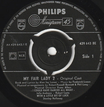 Julie Andrews, Robert Coote, Stanley Holloway, Rex Harrison : My Fair Lady 2 (7", Mono, 3-P)