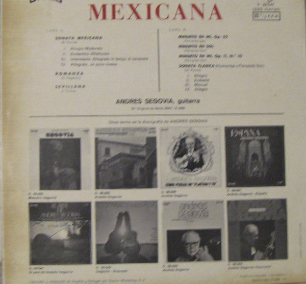 Andrés Segovia : Mexicana (LP, RE)