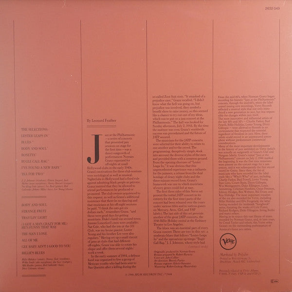 Jazz At The Philharmonic : The Historic Recordings (2xLP, Album)