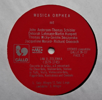 Ensemble Musica Orphea, Michael Haydn, Jan Dismas Zelenka : Ensemble Musica Orphea. Johann Michael Haydn Divertimento B-Dur - Jan Dismas Zelenka Concerto A 8 In G-Dur (LP)