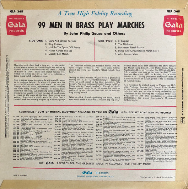 99 Men In Brass : Play Marches Of John Philip Sousa And Others (LP, Album, Styrene)