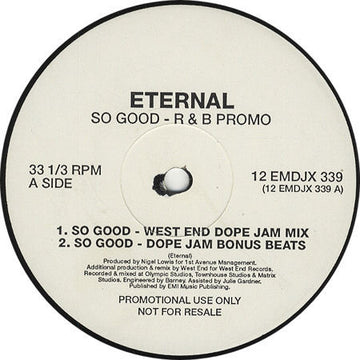 Eternal (2) : So Good (12", Promo)