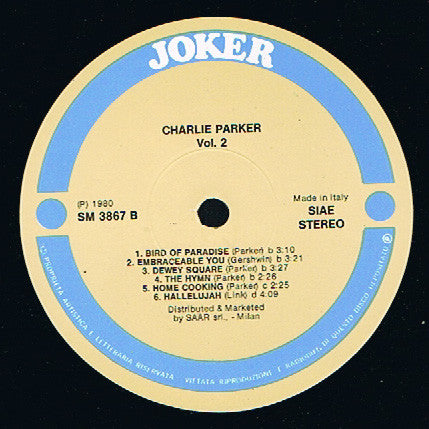 Charlie Parker : All Stars Quintet & Sextet, Vol. 2 (LP, Comp)