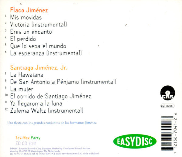 Flaco Jimenez, Santiago Jimenez, Jr. : Tex-Mex Party (CD, Comp)