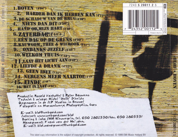 Bløf : Boven (CD, Album, RP)