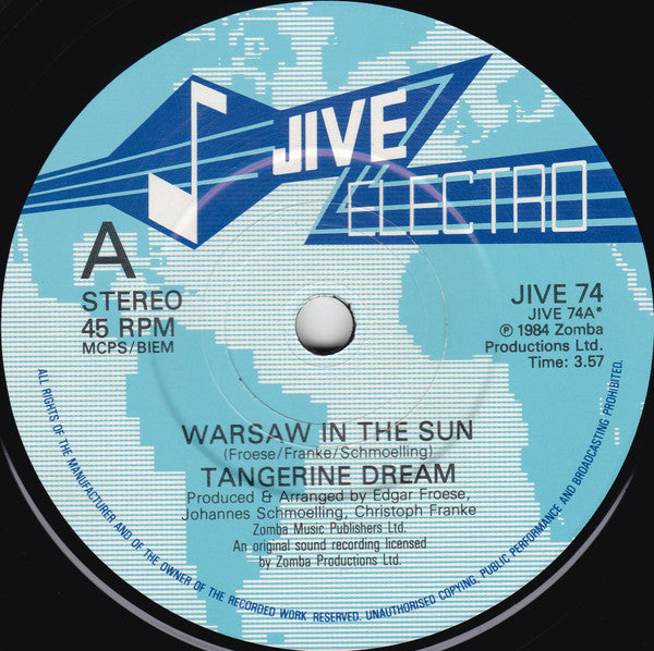 Tangerine Dream : Warsaw In The Sun (7", Single)