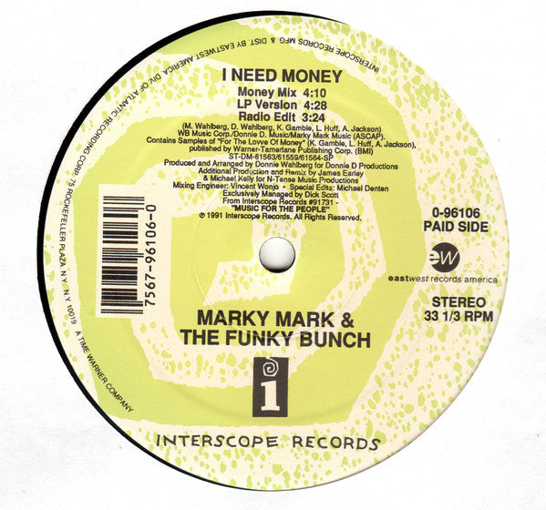 Marky Mark & The Funky Bunch : I Need Money (12")