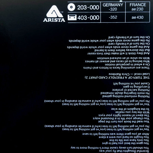 The Alan Parsons Project : The Turn Of A Friendly Card (LP, Album)