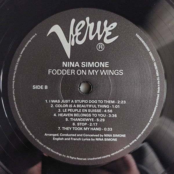 Nina Simone : Fodder On My Wings (LP, Album, RE, 180)