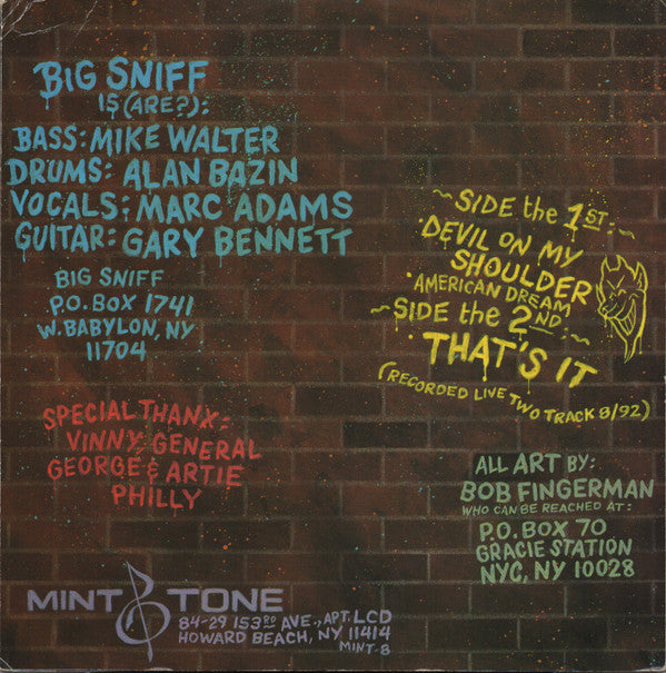 Big Sniff : We're Only In It For The $ (7")