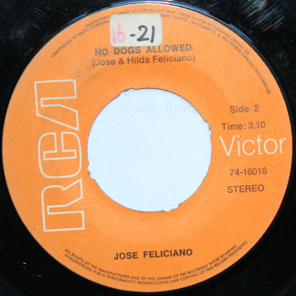 José Feliciano : Point Of View  /  No Dogs Allowed (7", 4-p)